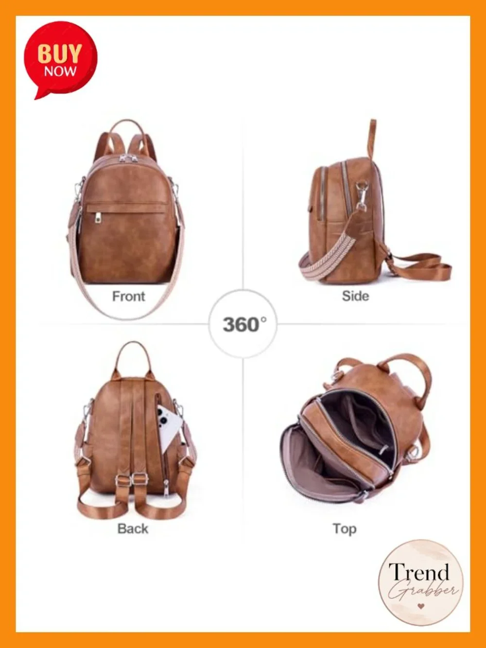 Mini Convertible Faux Leather Backpack Purse for Women Travel